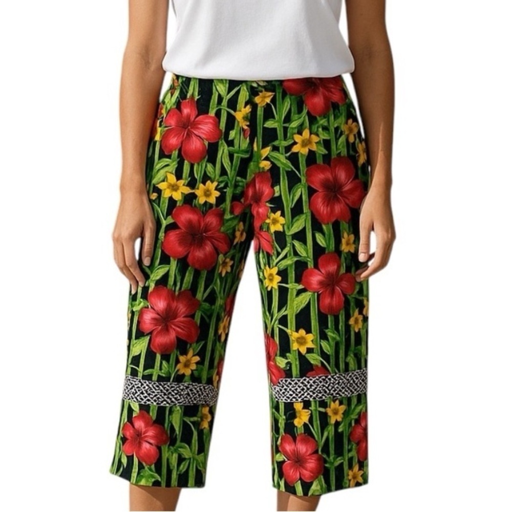 Faith Floral Paradise Summer Rayon Capris